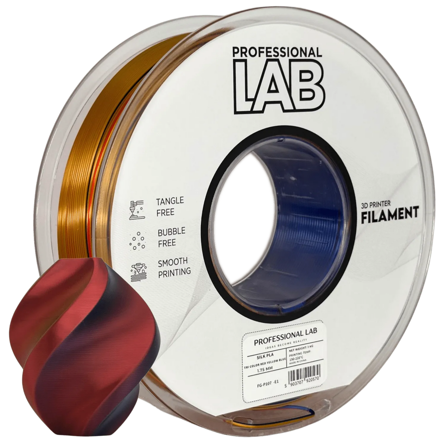 Professional Lab Silk PLA Tri Color Imagine s.c. #Filamentkontor.de#