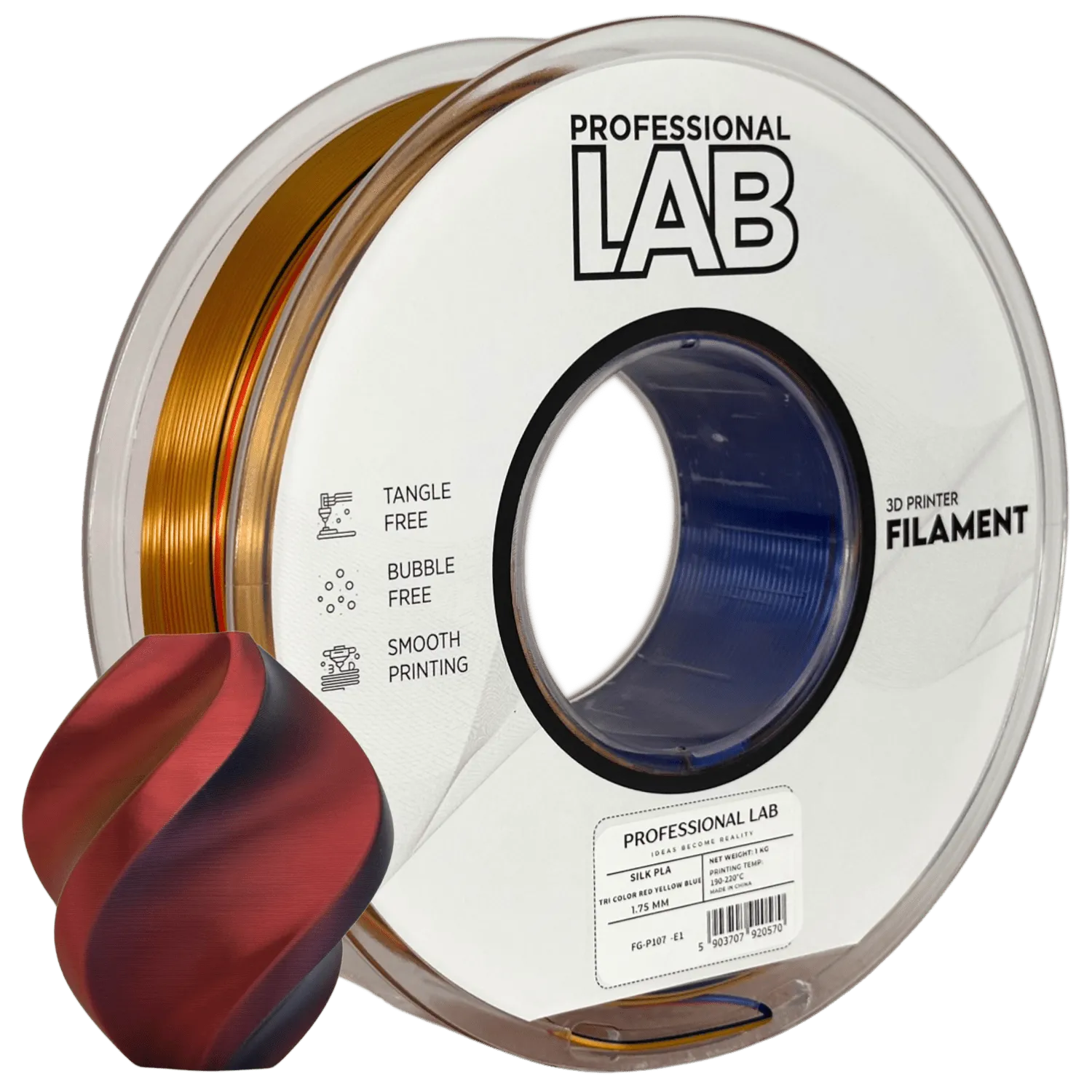 Professional Lab Silk PLA Tri Color Imagine s.c. #Filamentkontor.de#